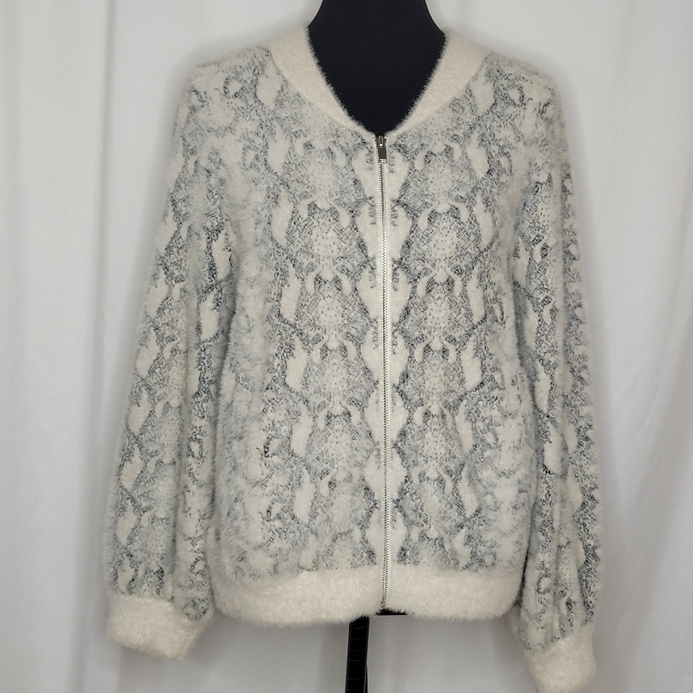 Michelle Nicole Snake Print Cardigan Bomber Jacket - Size S